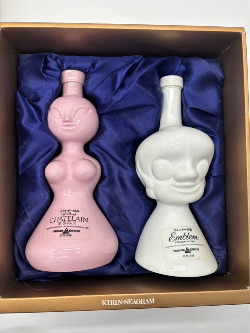 Expo85 岡本太郎作　人間ボトル　ウィスキー&ブランデー　2本セット