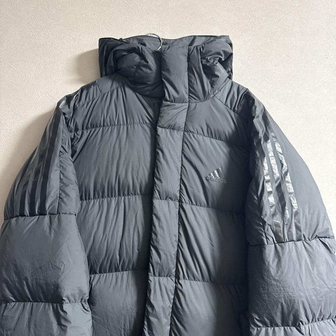 トロトロ　adidas アディダス　ブラックロング ライトダウンコート