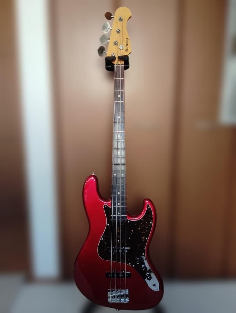 History CV-BJ4 赤　ジャズベース 純正セミハードケース付