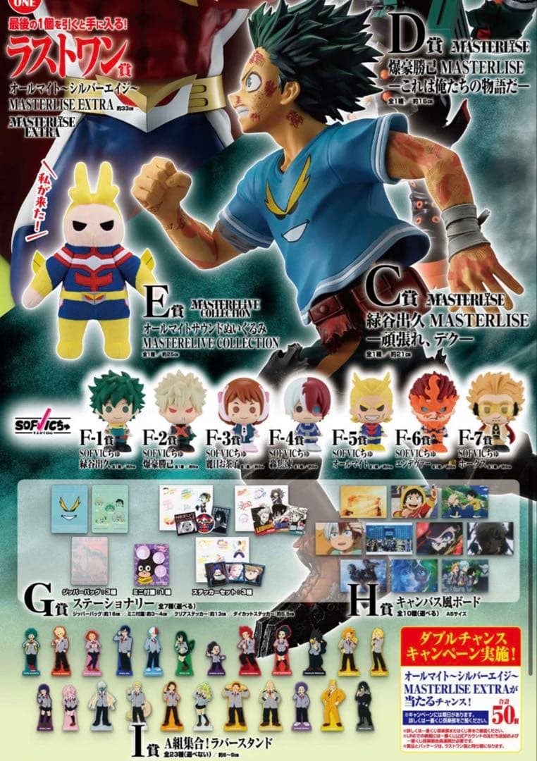 一番くじ 僕のヒーローアカデミア 紡がれる想い 1ロット 80本 コンプ