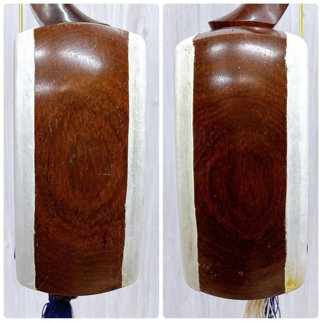 三味線 中棹 丸打胴 動物皮 東さわり 撥 ハードケース付 和楽器 弦楽器