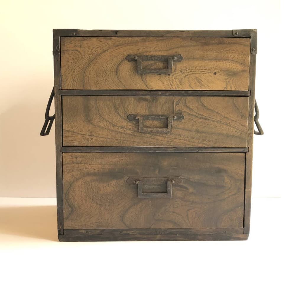 【大正期】アンティーク　小引き出し　小物入れ　木箱　アンティークチェスト　和家具