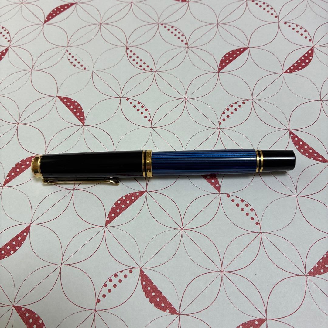 ブランド: Pelikan Souveran M600 ブルー縞 万年筆F
