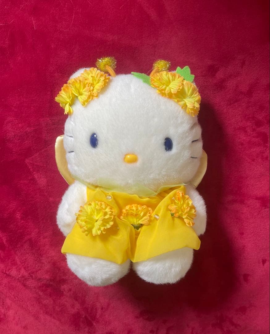 レア☆ハローキティ たんぽぽ 花 妖精 蝶々 フェアリー ぬいぐるみ