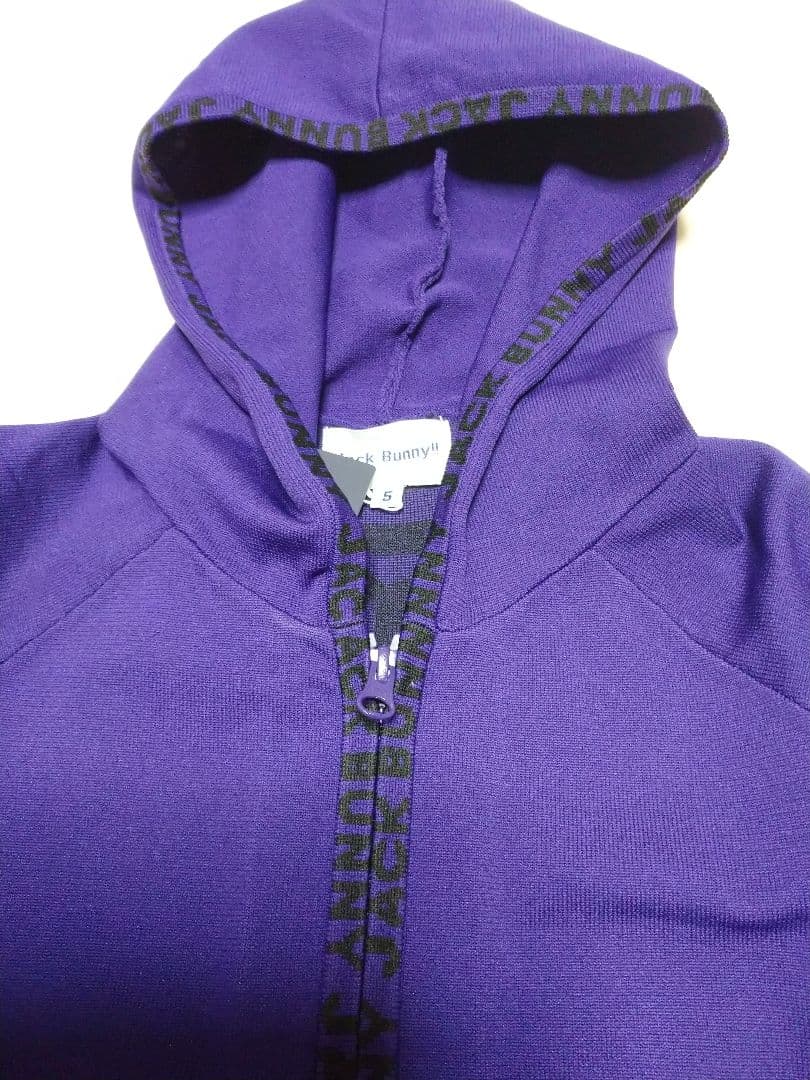 天竺 ジップアップ フーディ アウター ジャックバニー パープル 5サイズL