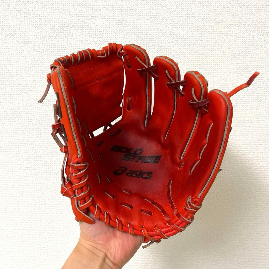 019 アシックス ゴールドステージ 美品 型抜群 軟式 少年 内野手グローブ