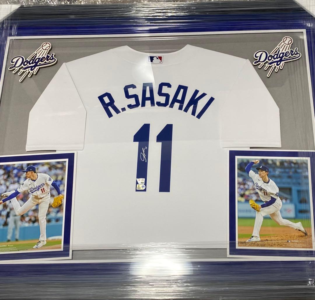 【最安値保証】　佐々木朗希　ドジャース　直筆サイン入り　ユニフォーム