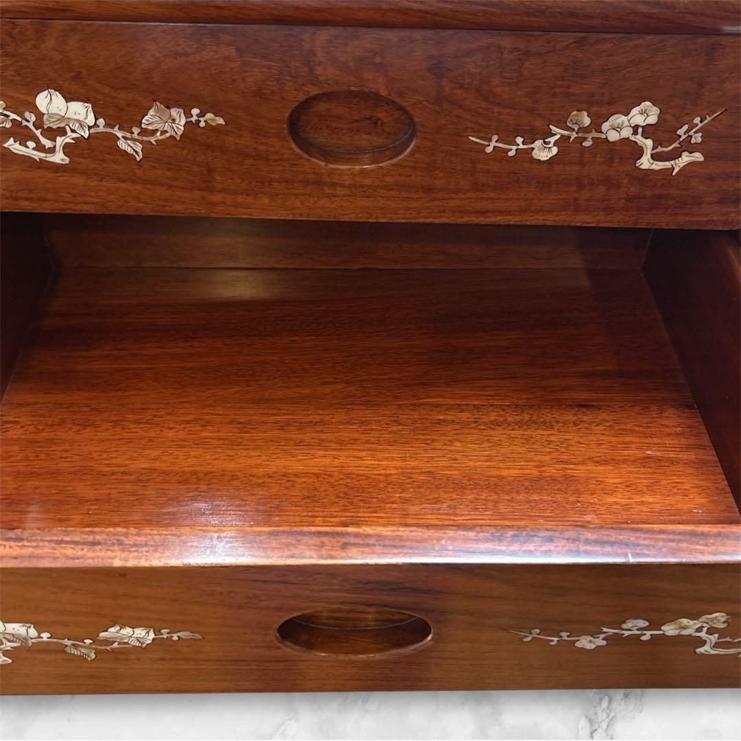 骨董品 螺鈿細工 チェスト タンス 五段チェスト 小物収納 木製 引き出し 螺鈿