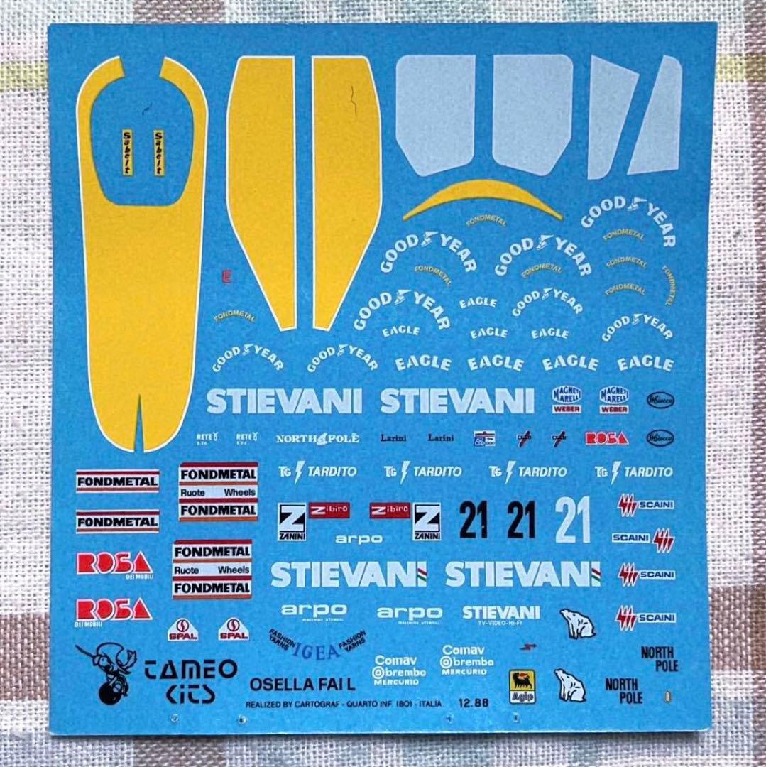 当時モノ タメオ 1/43 オゼッラFA1L 1988 モナコGP Tameo