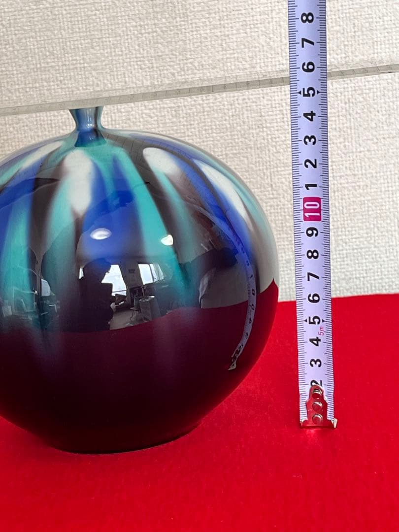 人間国宝 三代 徳田八十吉 彩釉 壺 管理T247 共箱 共布 陶歴付