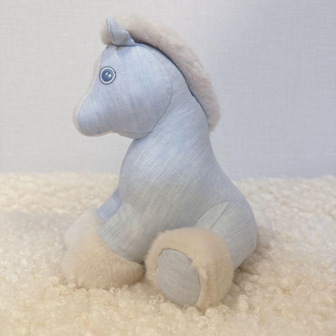 HERMES エルメス ベビーエルミー ぬいぐるみ 馬　水色
