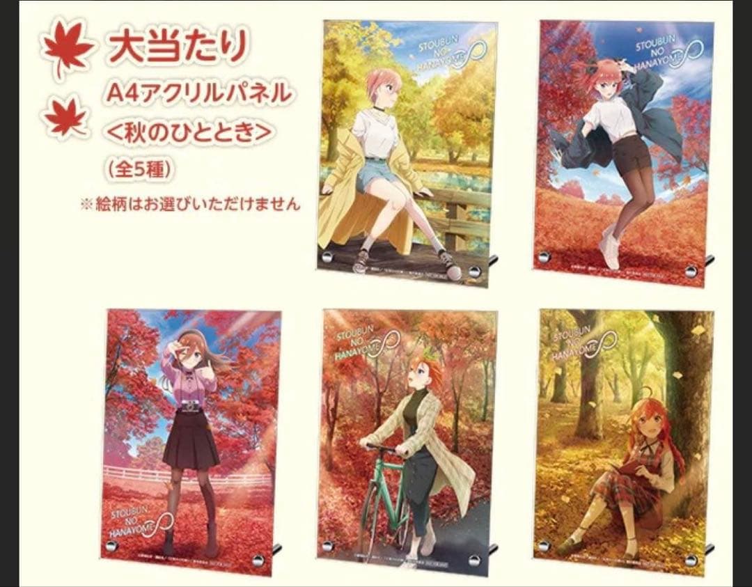 五等分の花嫁　秋のひととき　中野二乃　大当たり　A4アクリルパネル