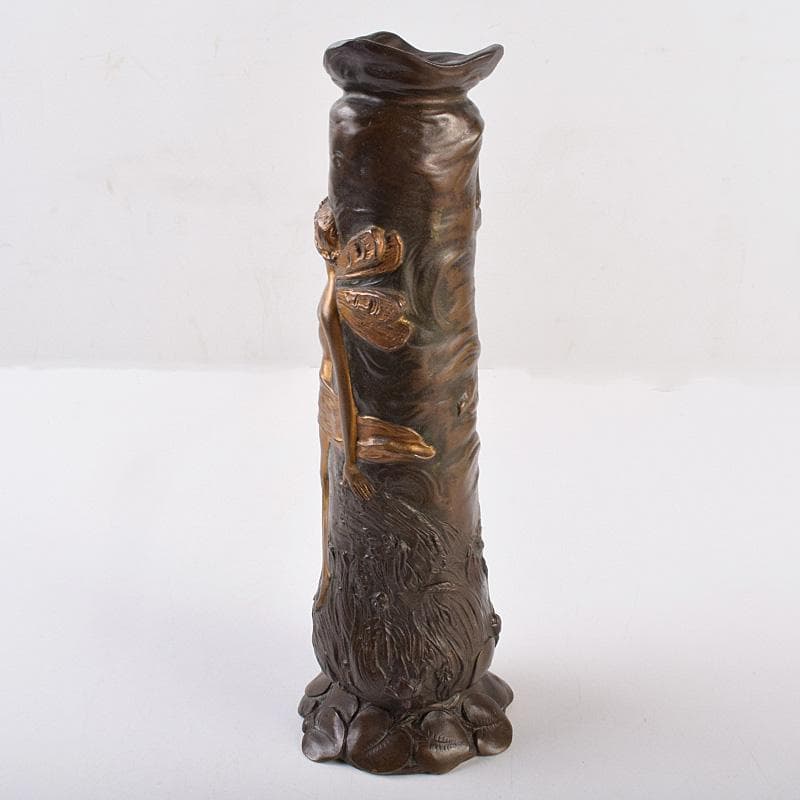 西洋美術　シャルル・ロシェ　ブロンズ　男性像刻　花瓶　M　R8972