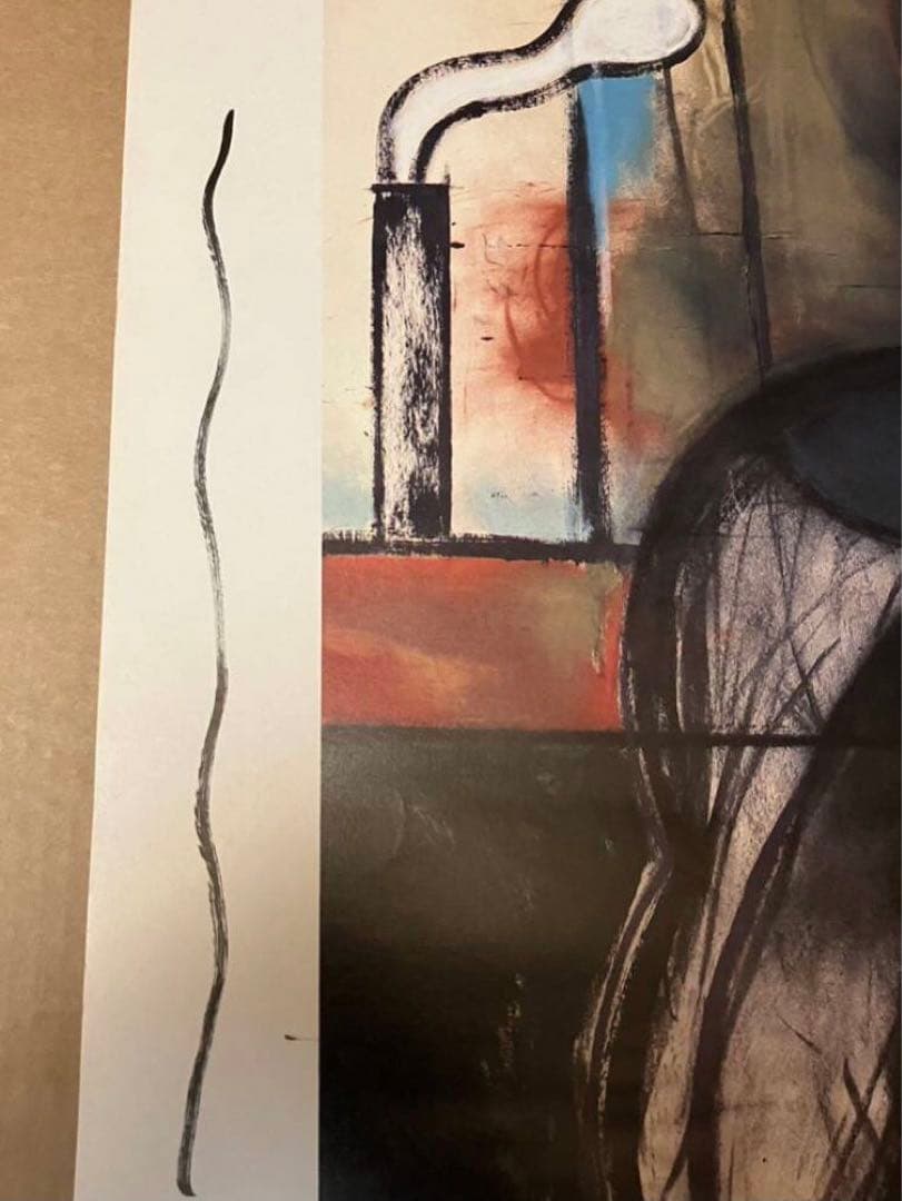 大竹伸朗★直筆サイン、ドローイング入りポスター★裏面にもドローイングあり