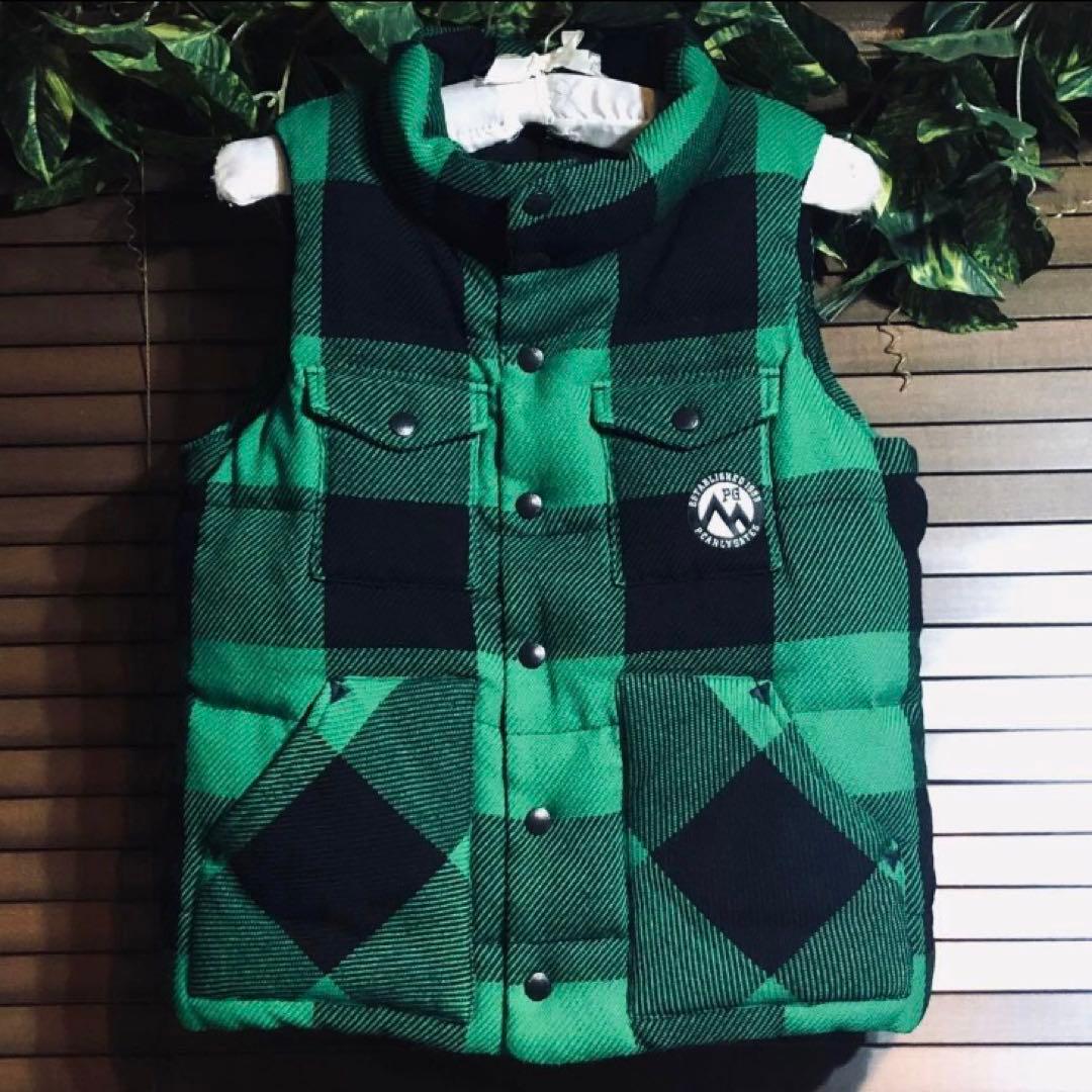 [美品]PEARY GATES/パーリーゲイツ/ダウンベスト/チェック/グリーン