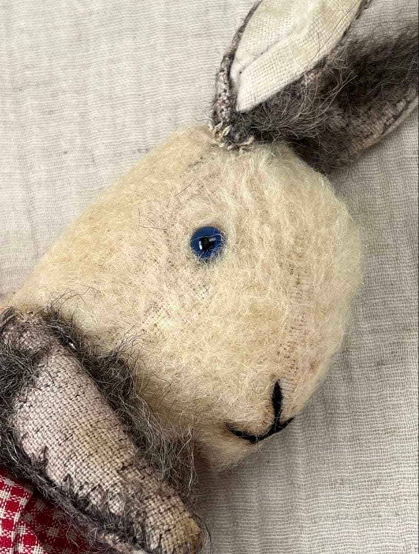 アンティークヴィンテージ英国製小さなうさぎバニーぬいぐるみテディベアビスクドール