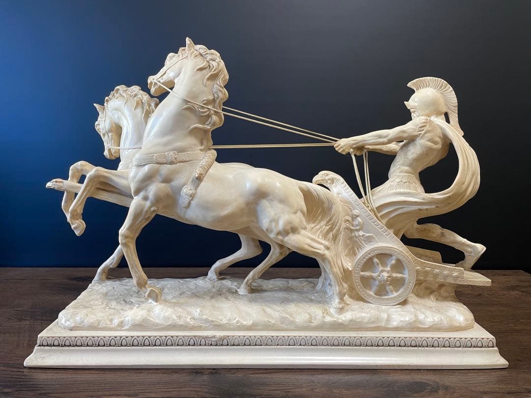 西洋美術 イタリア製A.SANTINI アンテルマ サンティーニ 彫刻 戦馬車像