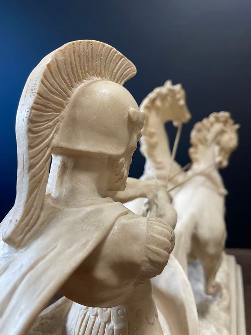 西洋美術 イタリア製A.SANTINI アンテルマ サンティーニ 彫刻 戦馬車像