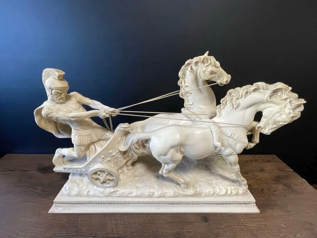 西洋美術 イタリア製A.SANTINI アンテルマ サンティーニ 彫刻 戦馬車像