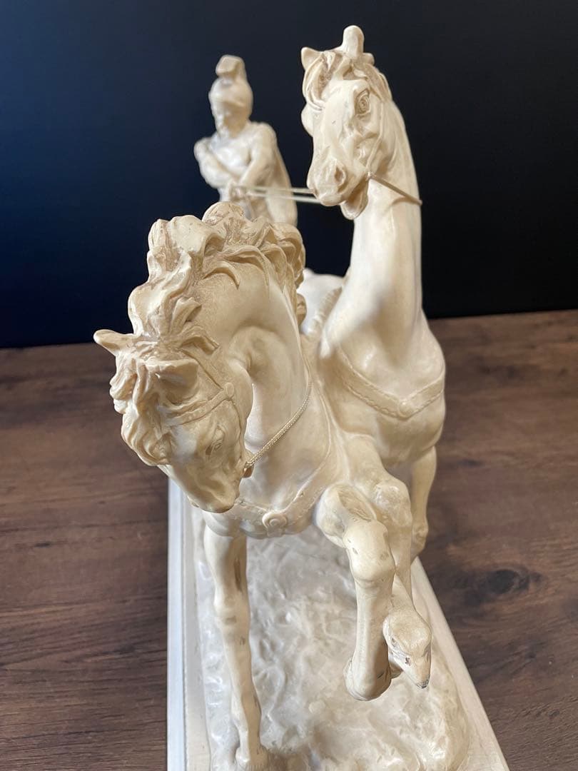 西洋美術 イタリア製A.SANTINI アンテルマ サンティーニ 彫刻 戦馬車像