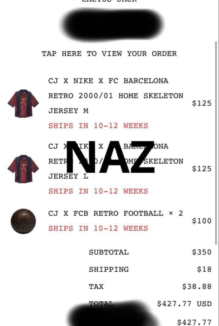 Cactus Jack Barcelona サッカーボール