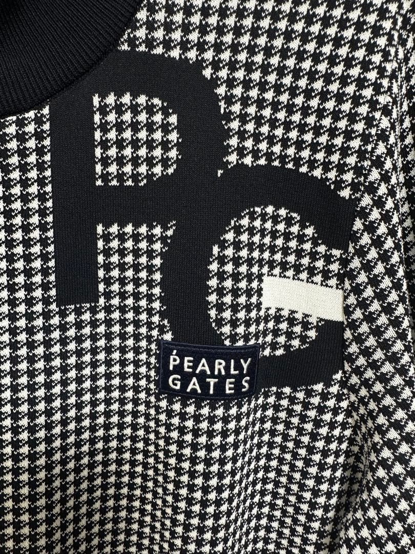 【美品】Lサイズ PEARLY GATES メンズ ニットジップアップ 千鳥柄