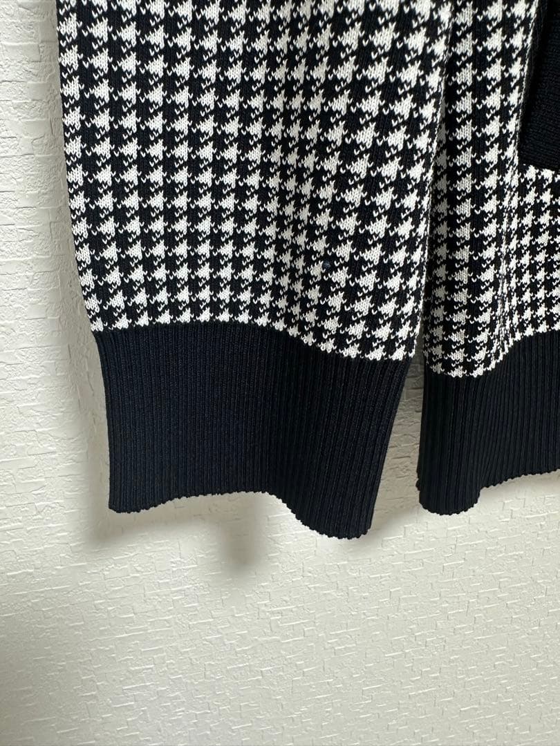 【美品】Lサイズ PEARLY GATES メンズ ニットジップアップ 千鳥柄