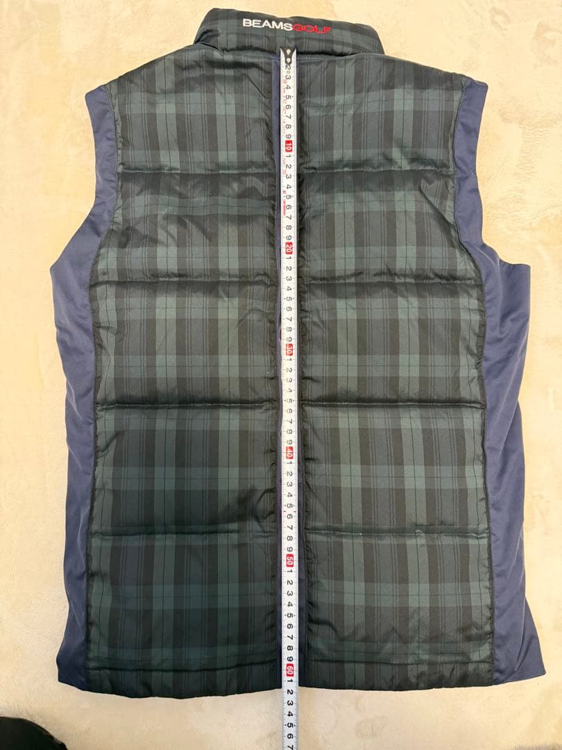 BEAMS GOLF チェック柄 ナイロンベスト& ネイビー ジャケット