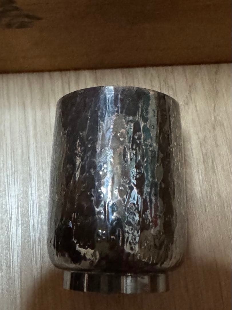 銀製 湯器 お猪口 木箱付き 夫婦湯呑み シルバー アンティーク