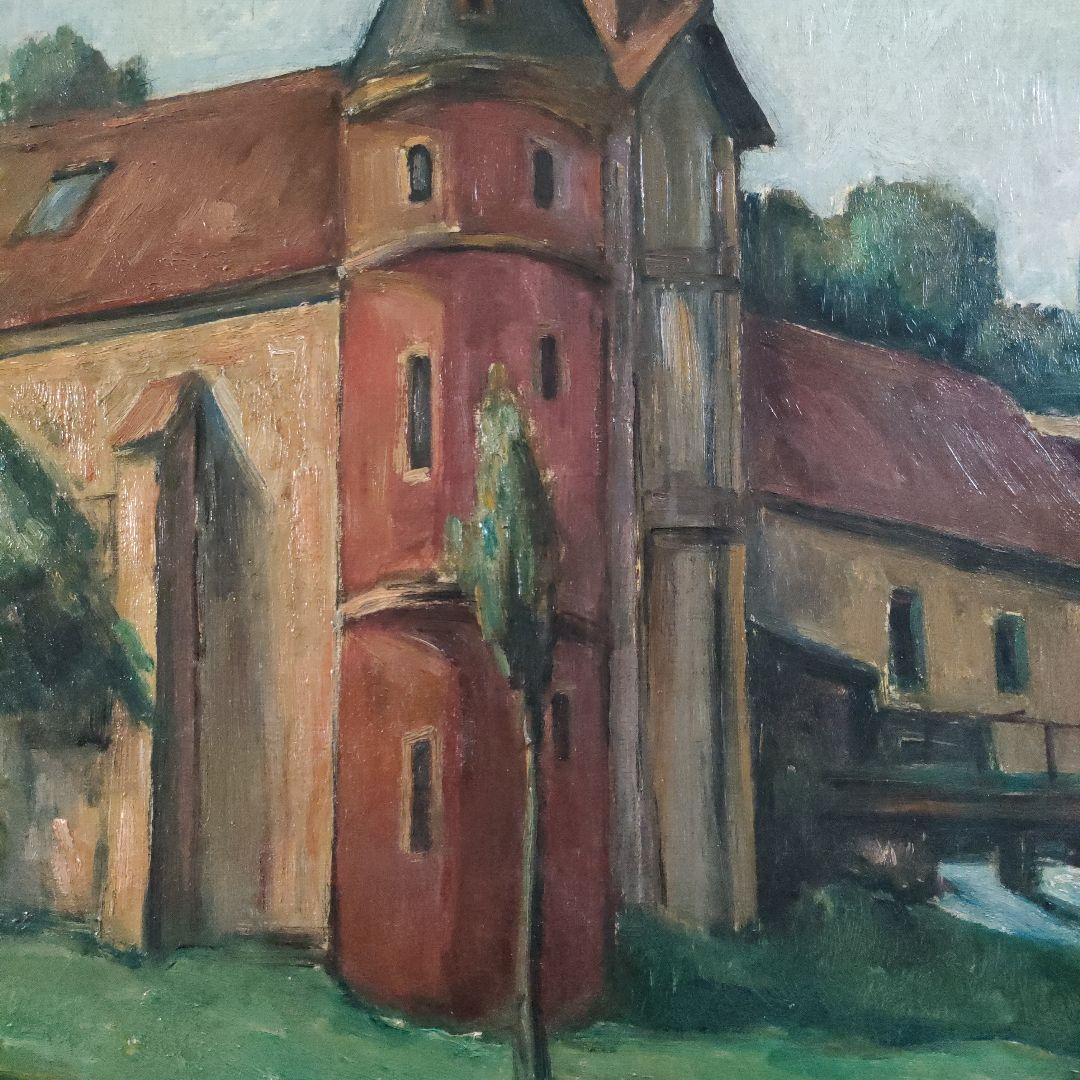 \"油彩画巨匠\"　大久保作次郎　F12号秀作『フランスボーヴェ郊外』1926年制作