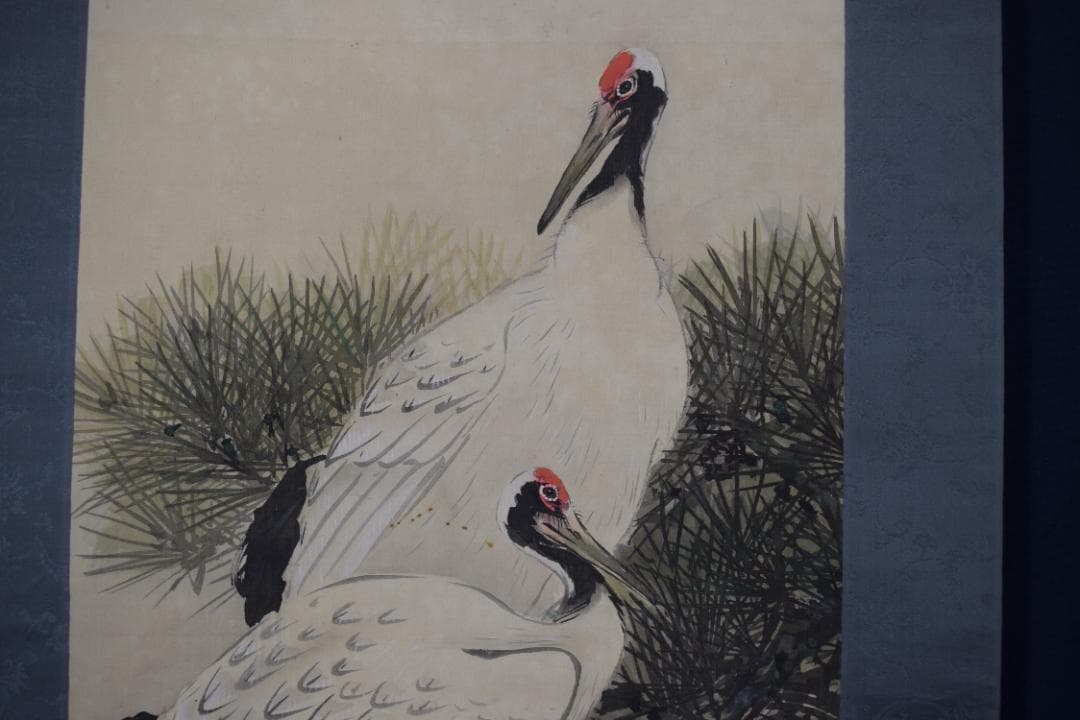 雲僊/鶴亀之図/双幅/掛軸☆宝船☆Z-282