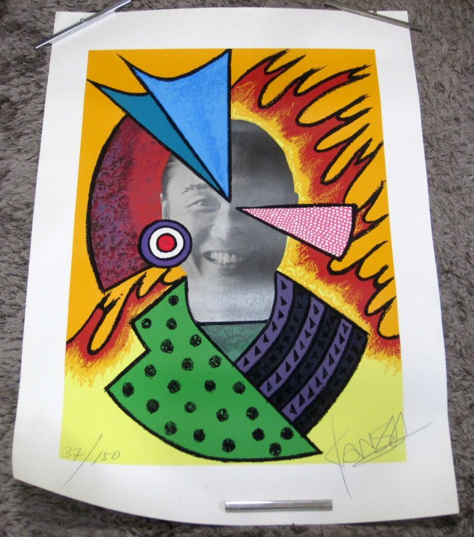 ▲山本 寛斎 さん ポートレート リトグラフ 版画 37/150 104×75