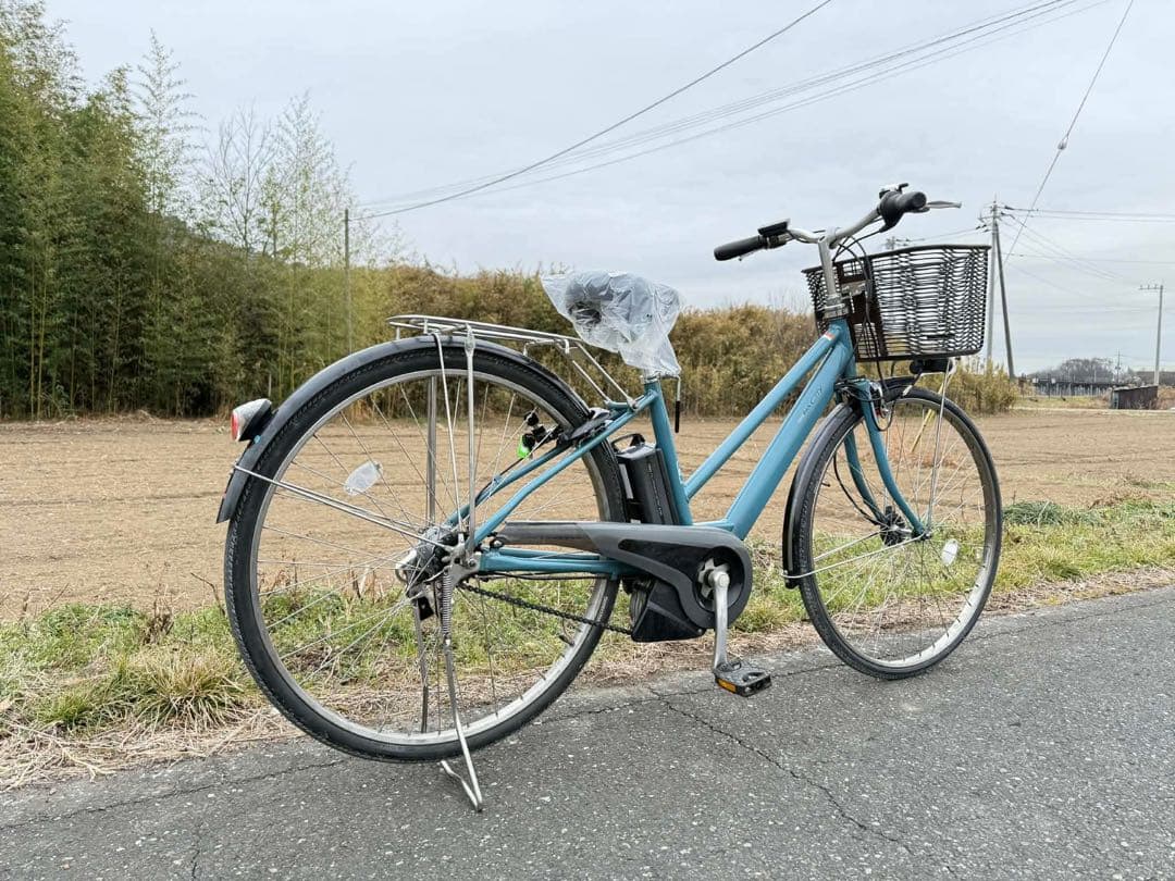 青色 シティタイプ 電動アシスト自転車