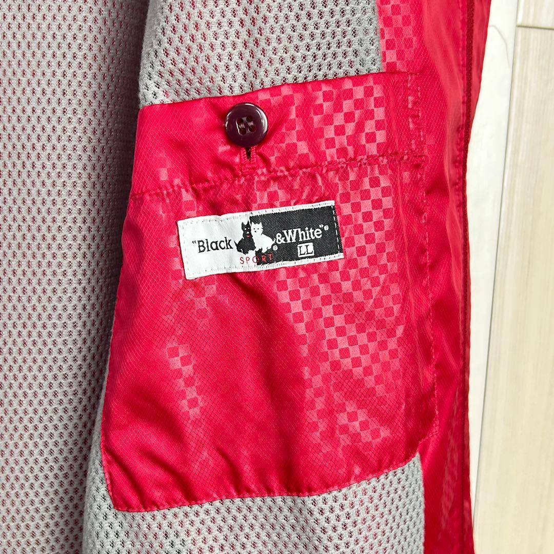 【メンズ】ブラック＆ホワイト 薄手ジャケットLLサイズ　ブルゾン