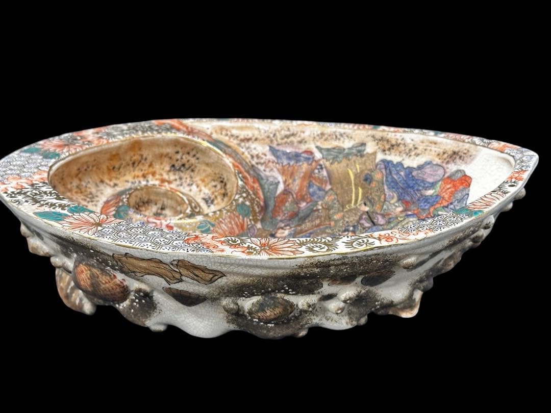 薩摩焼 鮑形大鉢 江戸後期-明治時代