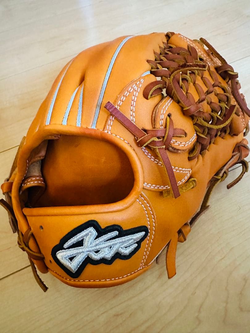 Yell-story オレンジ レザー 硬式野球グローブ