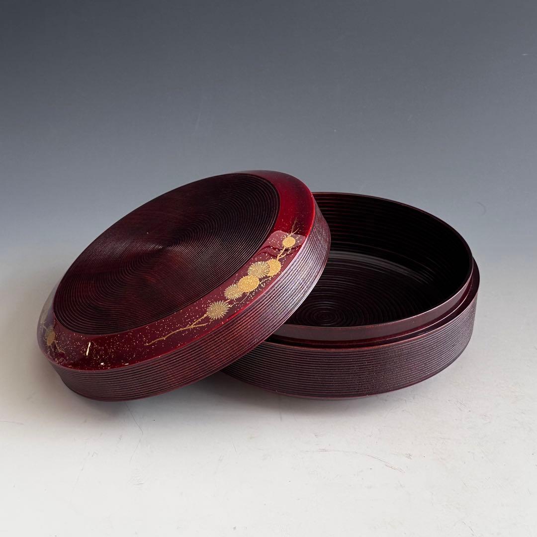 茶道具　輪島塗　唐松蒔絵　喰籠　菓子器　高崎秋峰　共箱　漆芸　茶会