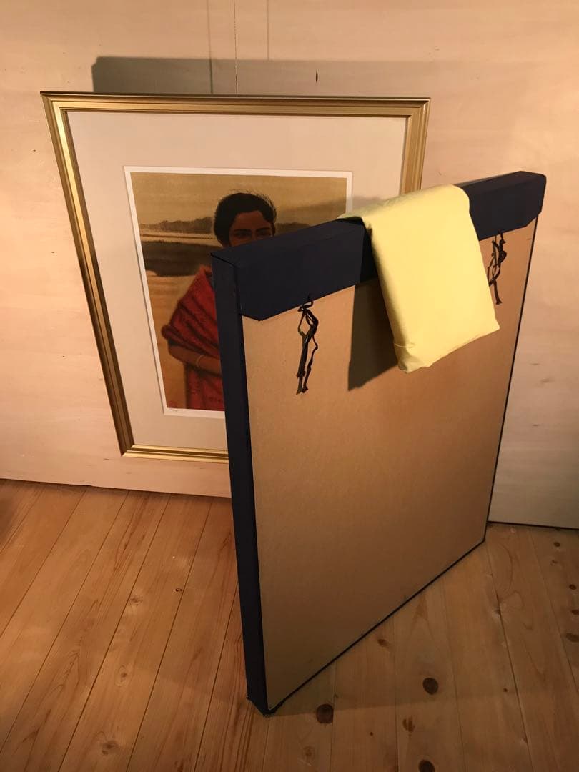 平山郁夫　「紅衣の女性」　シルクスクリーン　直筆サイン・作品証明シール有り