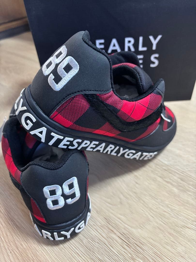 パーリーゲイツ　バッファローチェック柄 スパイク ゴルフシューズ 24.5cm