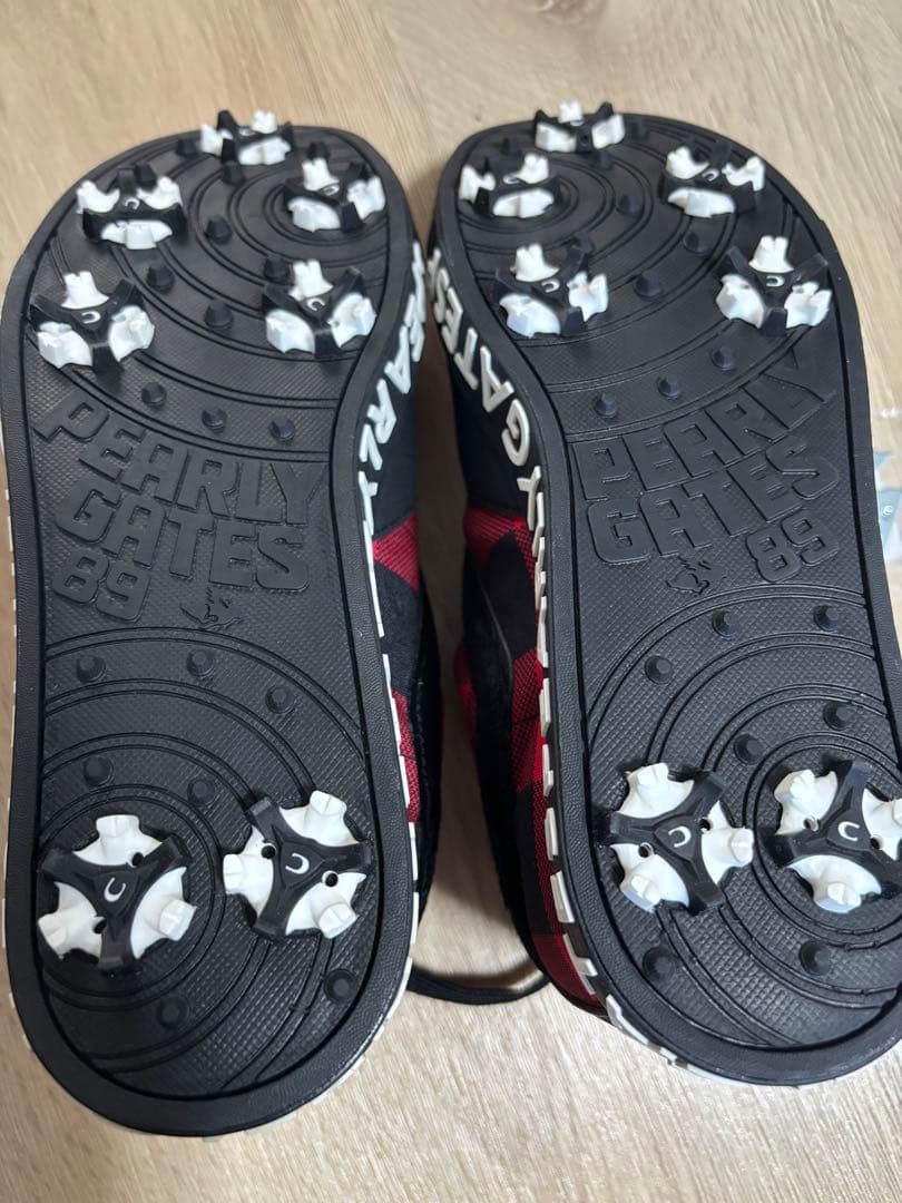 パーリーゲイツ　バッファローチェック柄 スパイク ゴルフシューズ 24.5cm