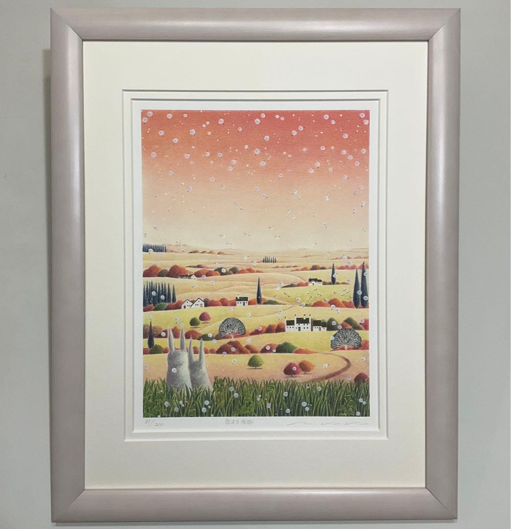 絵画・額縁・版画・渡辺 美香子・新品未使用・恋する季節・美術品・インテリア・雑貨