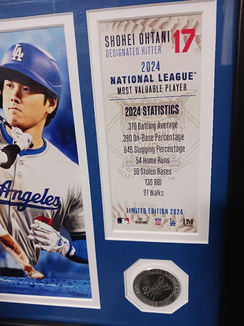 大谷翔平 2024 MVP 獲得記念 フォトミント☆ドジャース 50-50