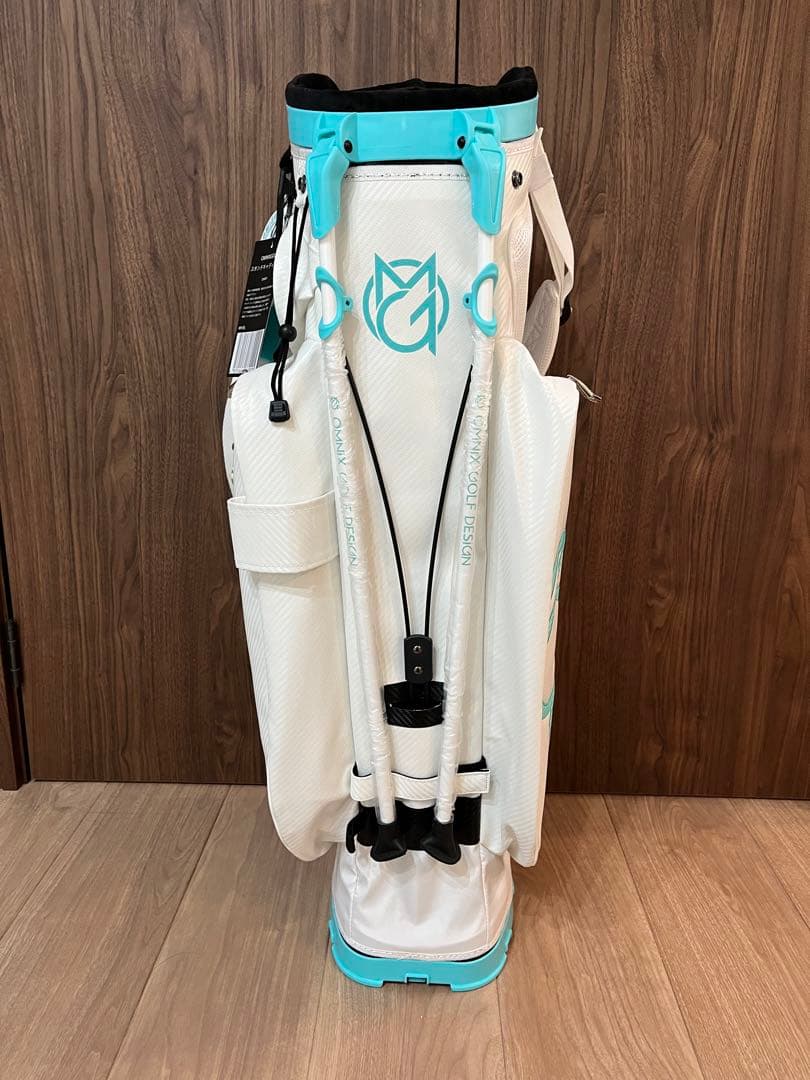 OMNIX GOLF キャディバッグ ホワイト/ターコイズ　8.5型