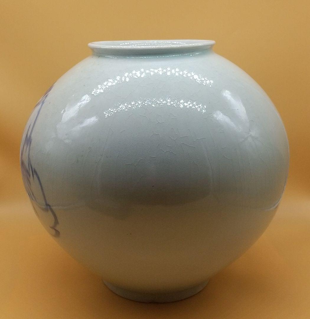 李朝 染付 壺 丁巳新正（1917年） 李範植