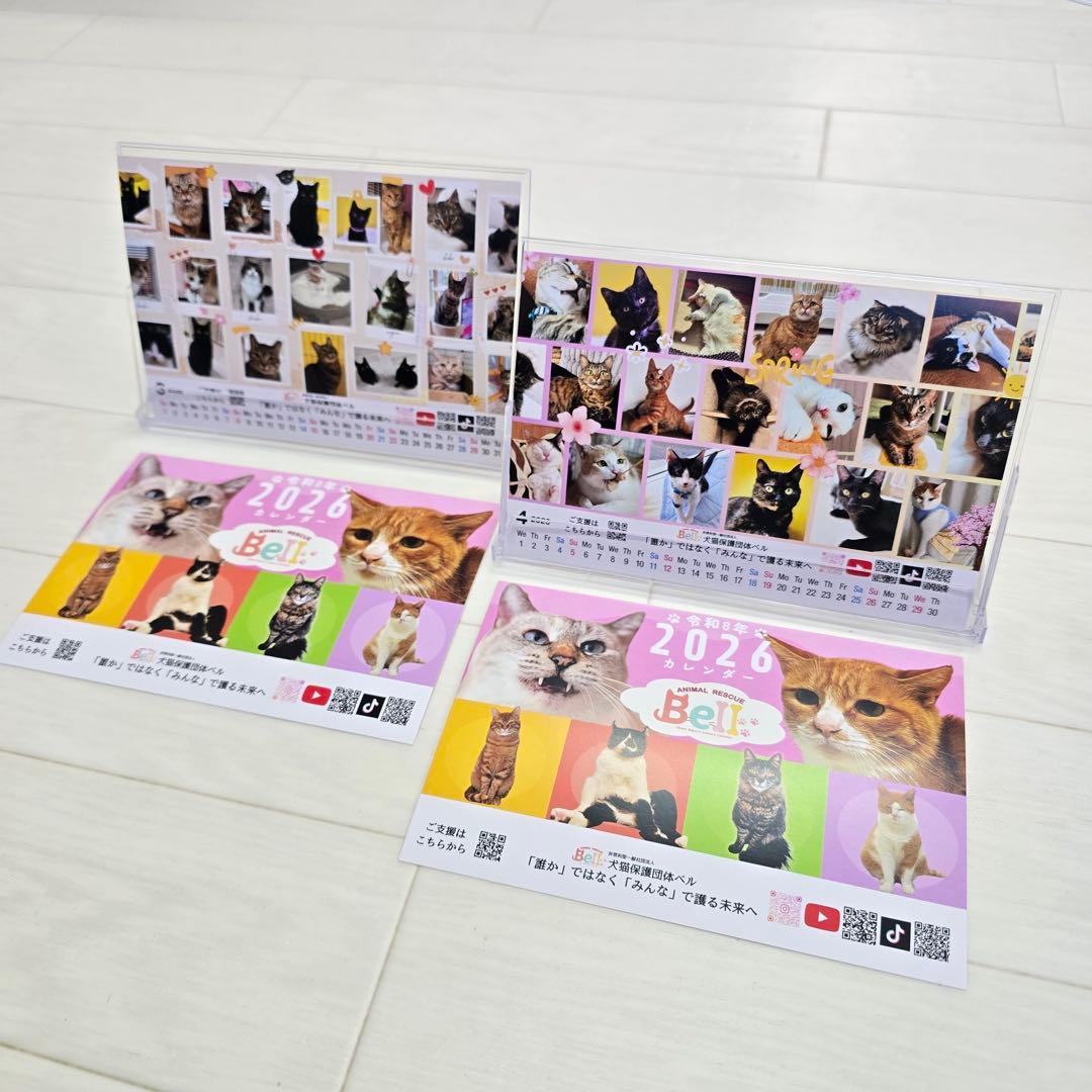 ③《猫》 卓上チャリティーカレンダー5枚セット