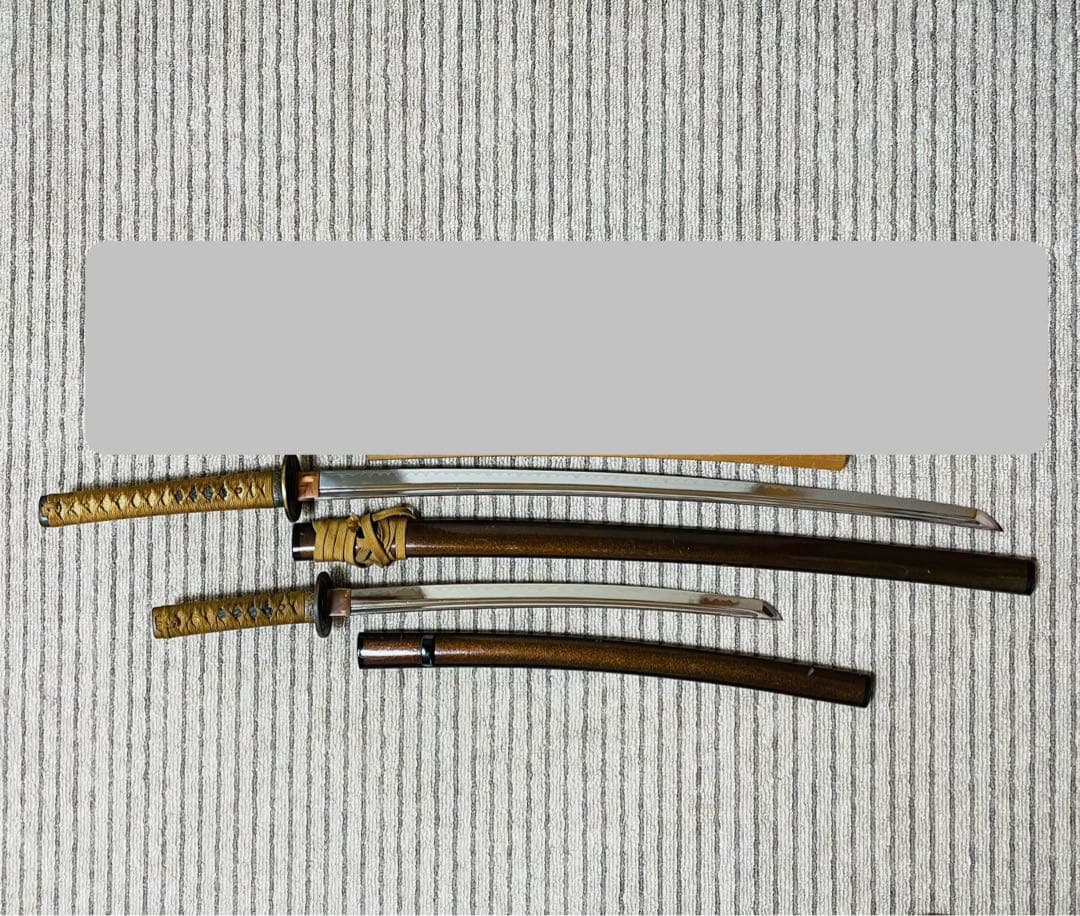 模造刀 日本刀 武具 刀剣 樋入刀身 高級刀 2本セット 太刀 脇差 (C02)