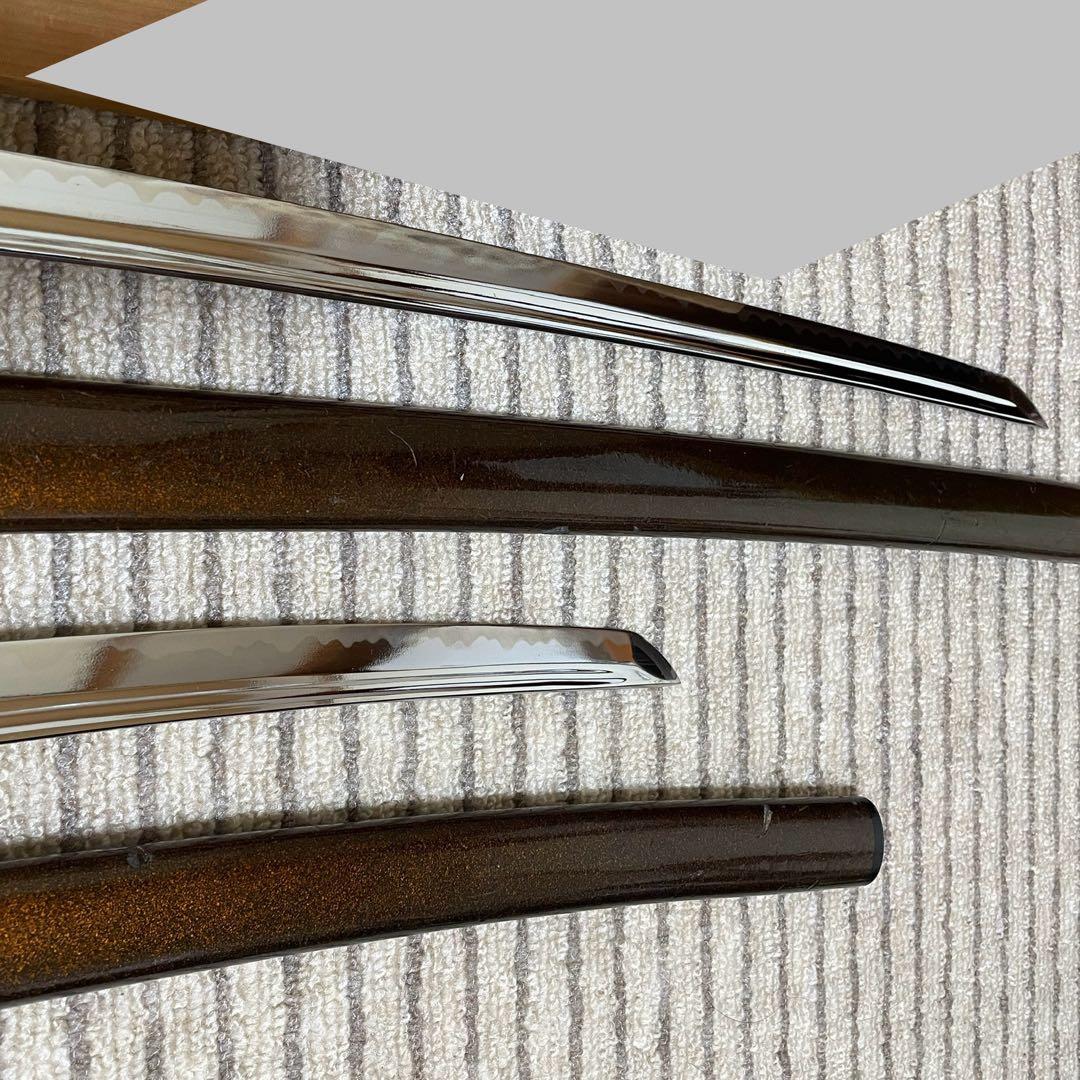 模造刀 日本刀 武具 刀剣 樋入刀身 高級刀 2本セット 太刀 脇差 (C02)