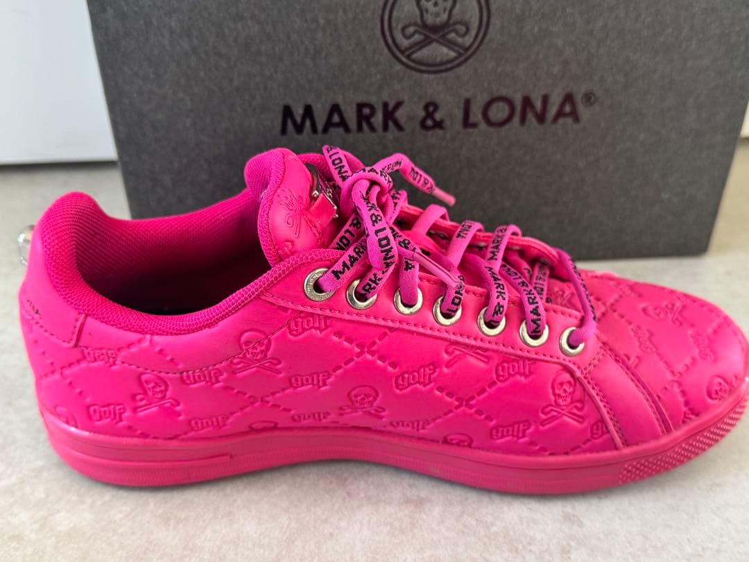 MARK＆LONA レディースゴルフシューズ 蛍光ピンク 25cm