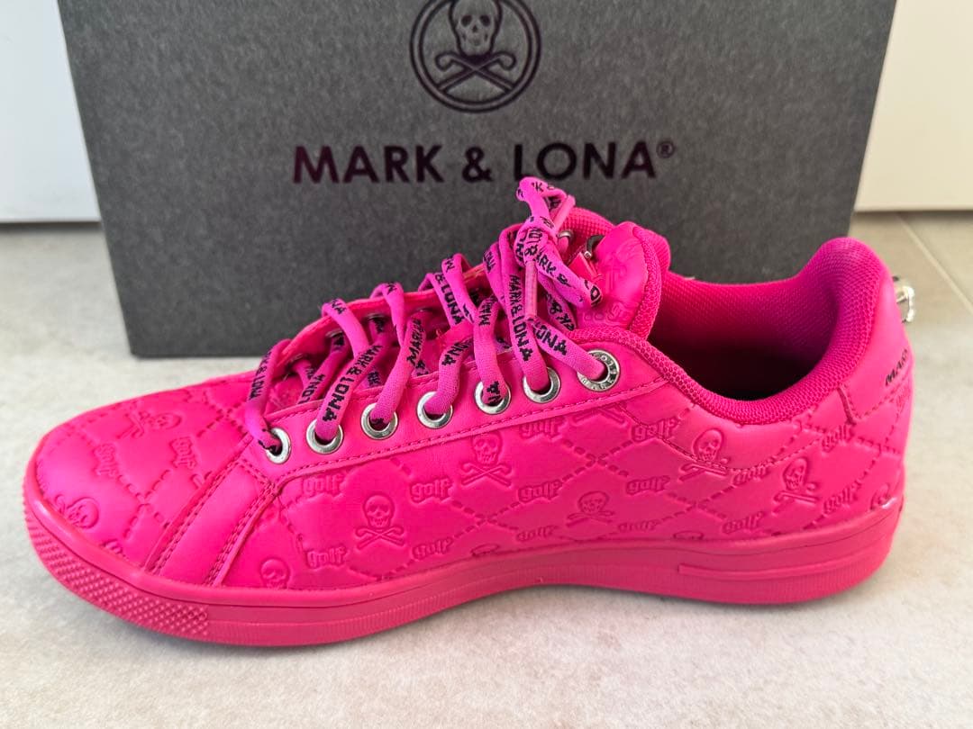 MARK＆LONA レディースゴルフシューズ 蛍光ピンク 25cm
