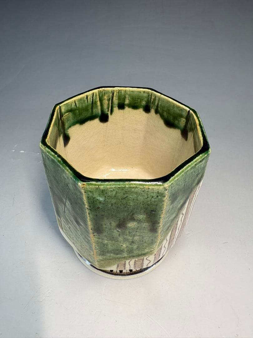 【中古品】長谷川青峯造　織部火入